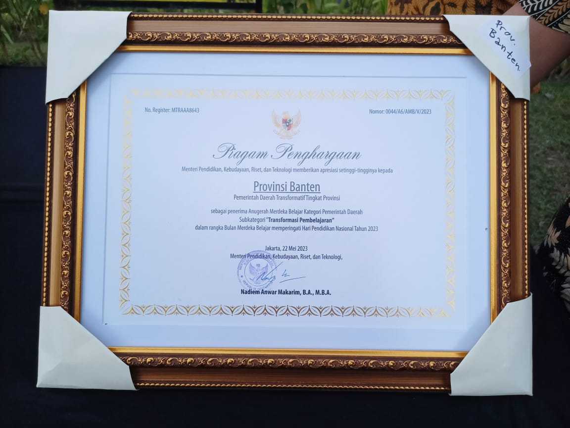 Pemprov Banten Raih Anugerah Merdeka Belajar 11 Pemprov Banten Raih Anugerah Merdeka Belajar