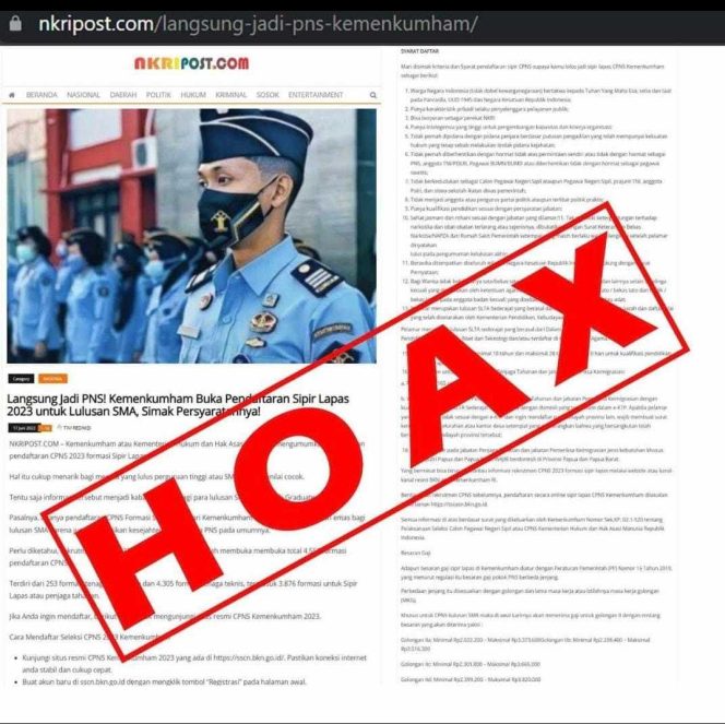 
					Keterangan foto : Kementerian Hukum dan Hak Asasi Manusia (Kemenkumham) hingga saat ini, Minggu, 18 Juni 2023, belum membuka penerimaan Calon Pegawai Negeri Sipil (CPNS) Tahun 2023 di lingkungan Kemenkumham, Minggu (18/6/2023)