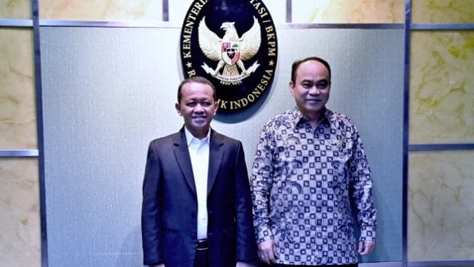 Bahlil Lahadalia ketua umum partai Golkar dan Budi Arie Ketua umum Projo.