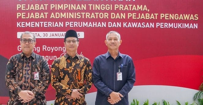 
Agus Priyanto, resmi dilantik menjadi Inspektur Bidang Investigasi Kementerian Perumahan dan Kawasan Permukiman (PKP) pada Kamis (30/1).