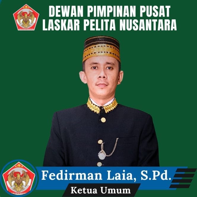 
Keterangan foto : Ketua Umum Laskar Pelita Nusantara, Ferdinan Laia, Rabu (5/2/2025)