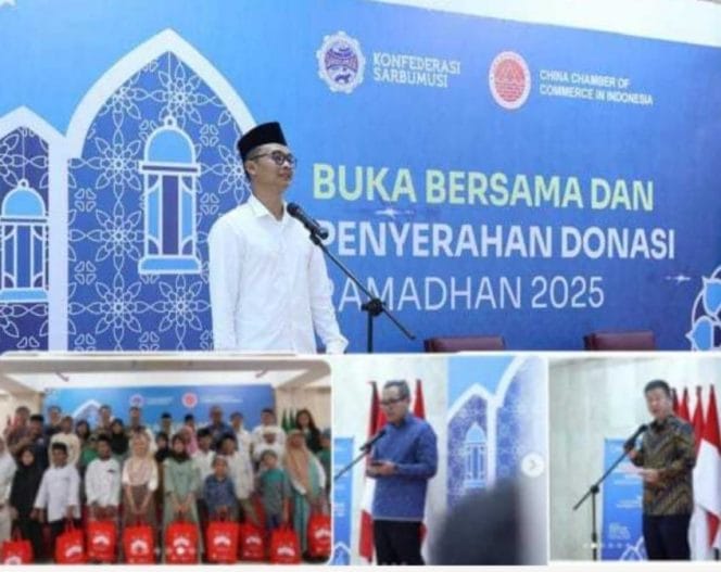 
Keterangan foto : Serikat Buruh Muslimin Indonesia (Sarbumusi) bersama China Chamber of Commerce in Indonesia (CCCI) menggelar kegiatan buka bersama dan melakukan penyerahan bantuan Donasi Ramadhan 2025 kepada anak-anak yatim piatu dan pekerja, Sabtu (22/3/2025)