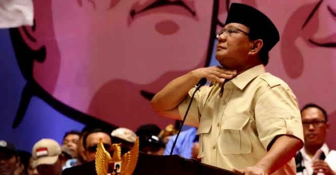 
Keterangan Foto : Presiden Prabowo Subianto saat berpidato.