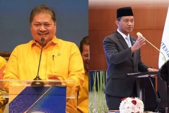 
Keterangan Foto : Bahlil Lahadalia Ketua Umum DPP Partai Golkar sekaligus Mentri ESDM dan Airlangga Hartanto Mentri Kordinator Perekonomian.