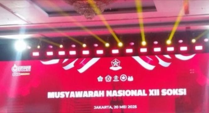 
Keterangan Foto : Musyawarah Nasional (Munas) ke-XII Soksi di Hotel Bidakara, Jakarta Selatan, Selasa (20/5/2025).