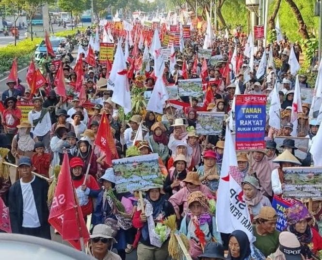 
peringatan Hari Tani Nasional yang jatuh pada 24 September 2025, Gerakan Petani dan Masyarakat Pejuang Agraria se-Indonesia, Rabu (24/9/2025)